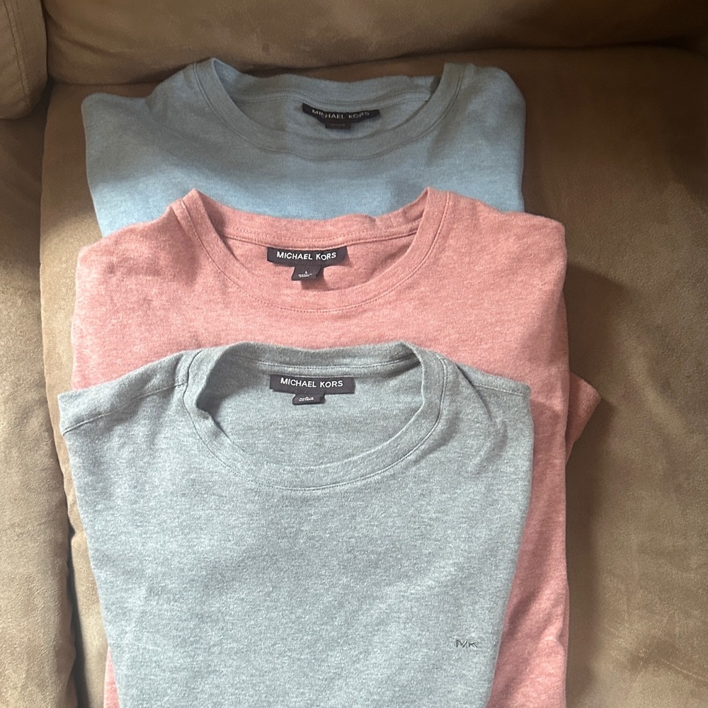 Michael Kors Men's Crew Neck Tees - Blue, red , Gray